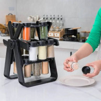 Карусель для спецій 18 відсіків Spice Rack Чорна